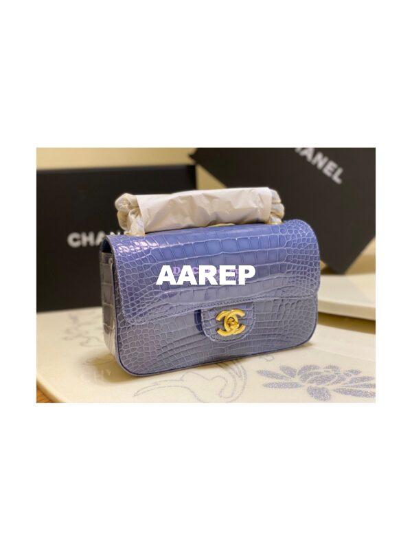 Replica Chanel Alligator Leather Small 20cm Classic Flap CF Bag 10 10