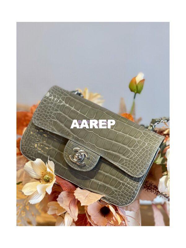 Replica Chanel Alligator Leather Small 20cm Classic Flap CF Bag 09 3