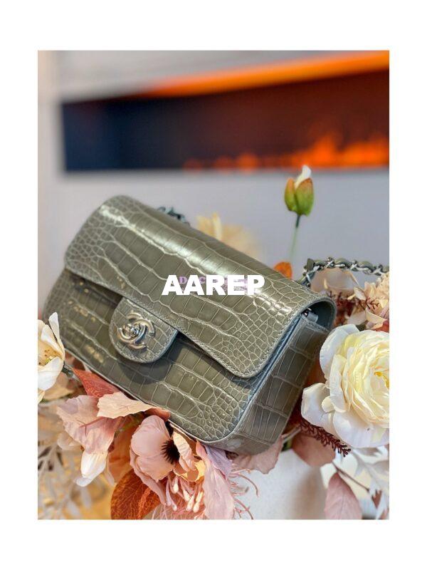 Replica Chanel Alligator Leather Small 20cm Classic Flap CF Bag 09 4