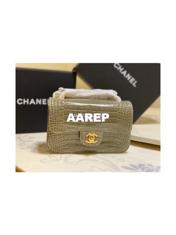 Replica Chanel Alligator Leather Small 20cm Classic Flap CF Bag 09 6