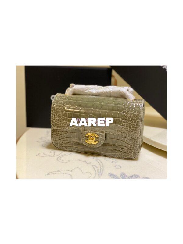Replica Chanel Alligator Leather Small 20cm Classic Flap CF Bag 09 7