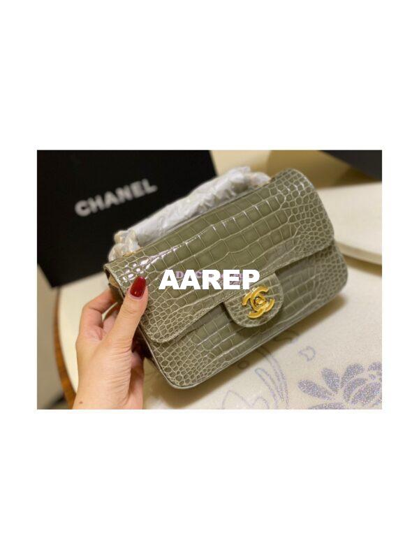 Replica Chanel Alligator Leather Small 20cm Classic Flap CF Bag 09 8