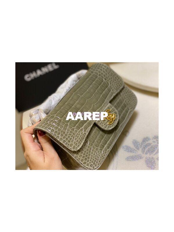 Replica Chanel Alligator Leather Small 20cm Classic Flap CF Bag 09 10