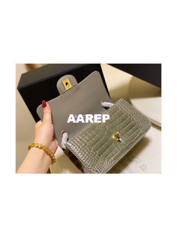 Replica Chanel Alligator Leather Small 20cm Classic Flap CF Bag 09 11