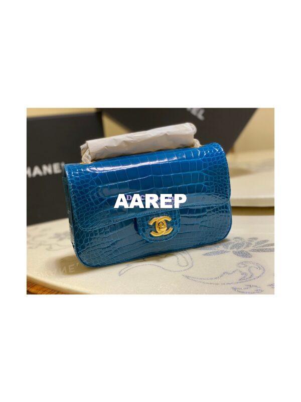 Replica Chanel Alligator Leather Small 20cm Classic Flap CF Bag 07 3