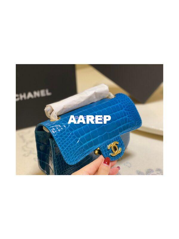 Replica Chanel Alligator Leather Small 20cm Classic Flap CF Bag 07 9