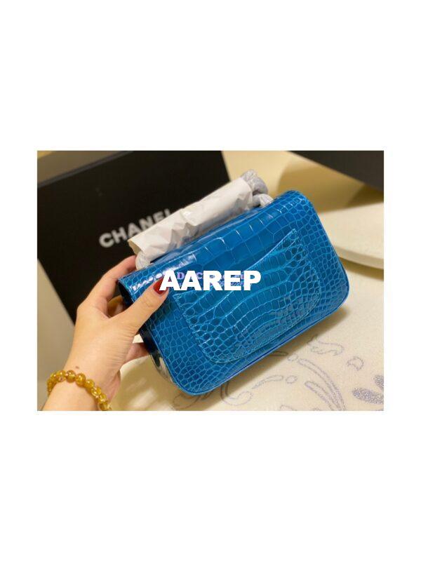 Replica Chanel Alligator Leather Small 20cm Classic Flap CF Bag 07 20