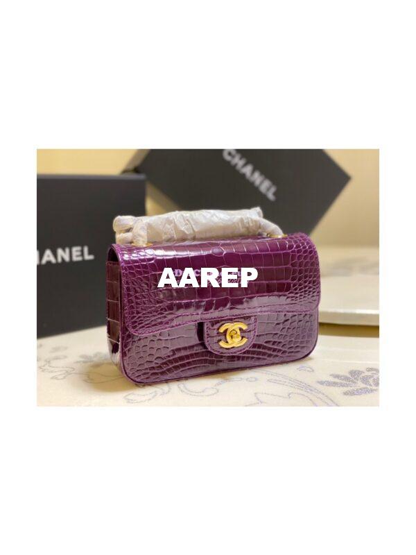 Replica Chanel Alligator Leather Small 20cm Classic Flap CF Bag 06 3