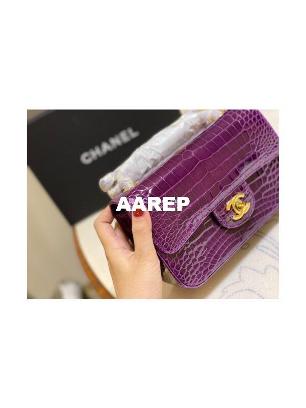 Replica Chanel Alligator Leather Small 20cm Classic Flap CF Bag 06 5