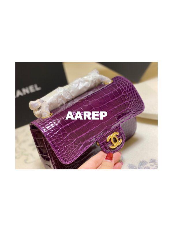 Replica Chanel Alligator Leather Small 20cm Classic Flap CF Bag 06 6