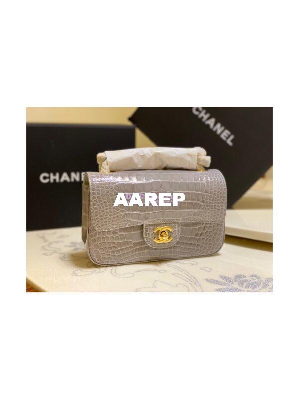 Replica Chanel Alligator Leather Small 20cm Classic Flap CF Bag 05
