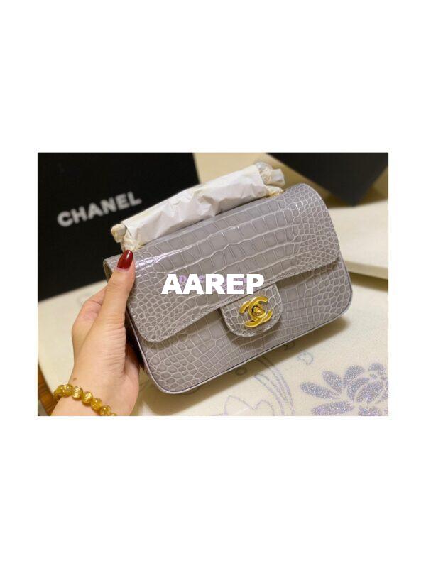 Replica Chanel Alligator Leather Small 20cm Classic Flap CF Bag 05 2