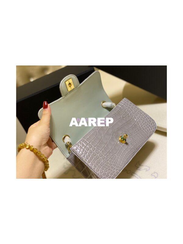 Replica Chanel Alligator Leather Small 20cm Classic Flap CF Bag 05 6