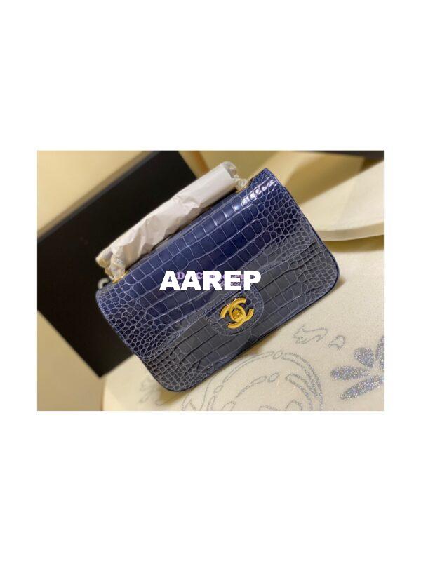 Replica Chanel Alligator Leather Small 20cm Classic Flap CF Bag 04 12