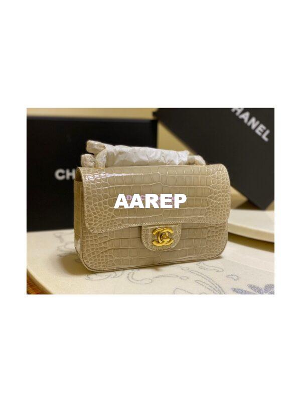 Replica Chanel Alligator Leather Small 20cm Classic Flap CF Bag 02 12