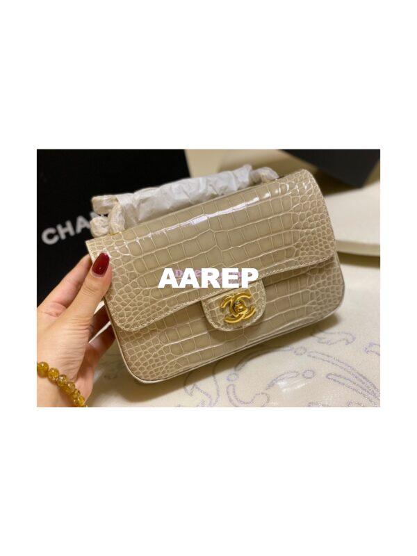 Replica Chanel Alligator Leather Small 20cm Classic Flap CF Bag 02 14