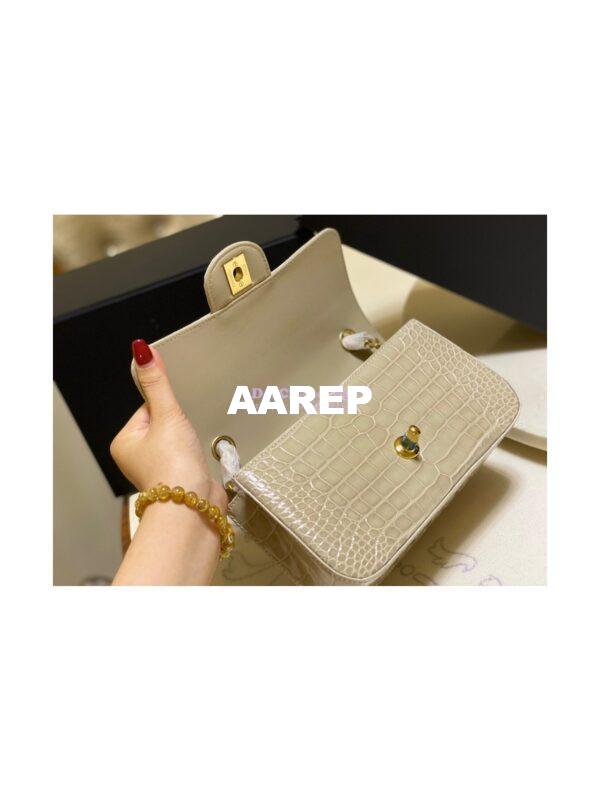 Replica Chanel Alligator Leather Small 20cm Classic Flap CF Bag 02 19