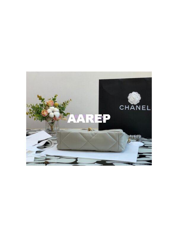 Replica Chanel 19 Large Flap Bag AS1161 Lambskin Grey Silver 8