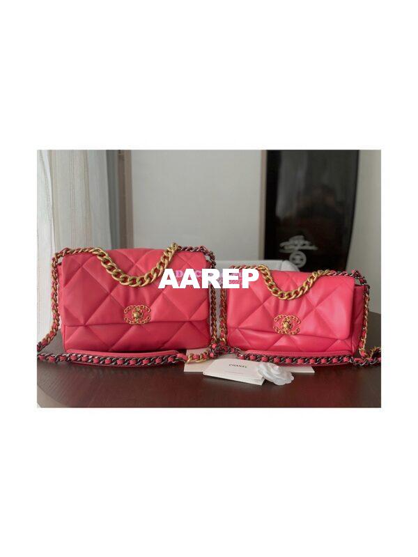 Replica Chanel 19 Large Flap Bag AS1161 Lambskin Rosy