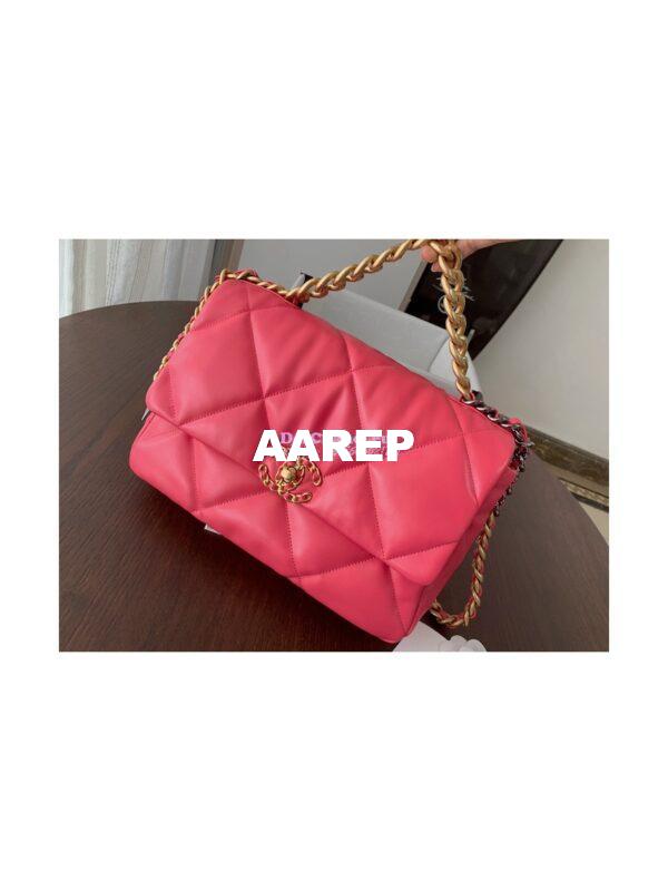 Replica Chanel 19 Large Flap Bag AS1161 Lambskin Rosy 4
