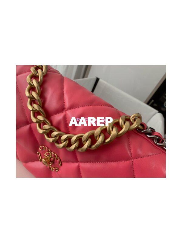 Replica Chanel 19 Large Flap Bag AS1161 Lambskin Rosy 5