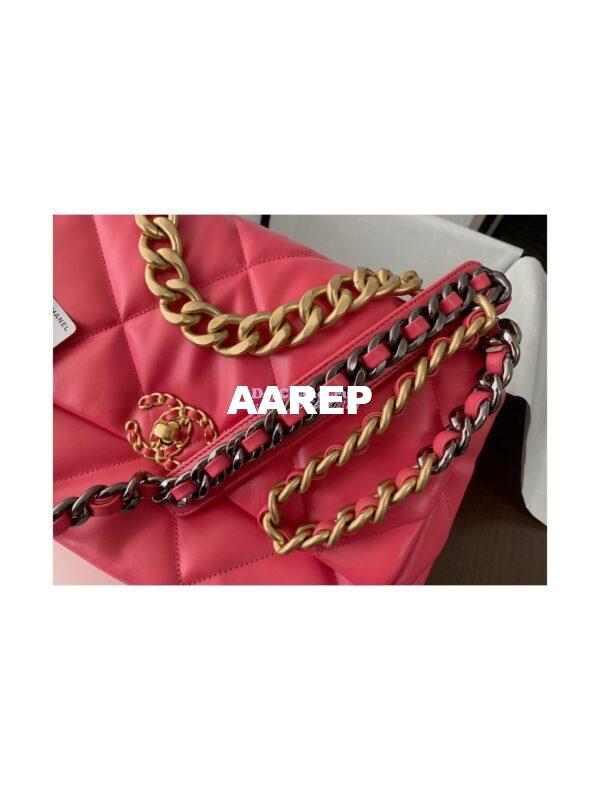 Replica Chanel 19 Large Flap Bag AS1161 Lambskin Rosy 6