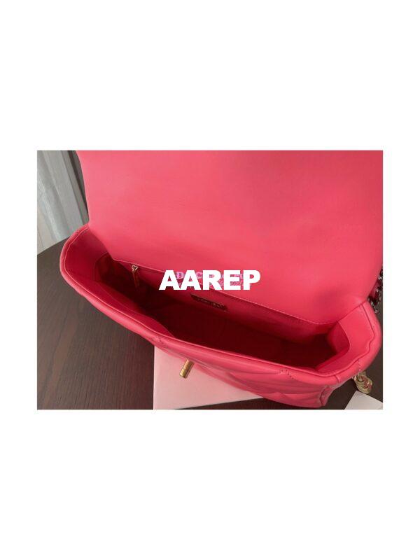 Replica Chanel 19 Large Flap Bag AS1161 Lambskin Rosy 10