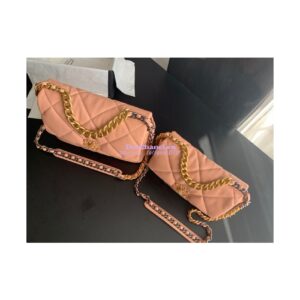 Replica Chanel 19 Large Flap Bag AS1161 Lambskin Light Orange