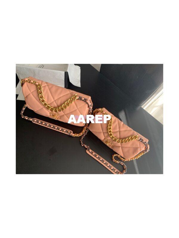 Replica Chanel 19 Large Flap Bag AS1161 Lambskin Light Orange