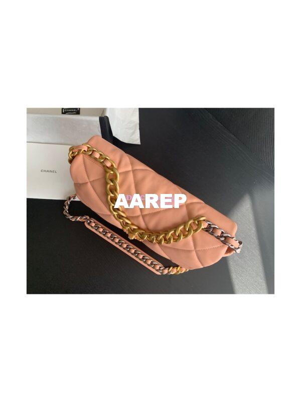 Replica Chanel 19 Large Flap Bag AS1161 Lambskin Light Orange 5