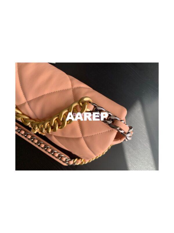 Replica Chanel 19 Large Flap Bag AS1161 Lambskin Light Orange 6