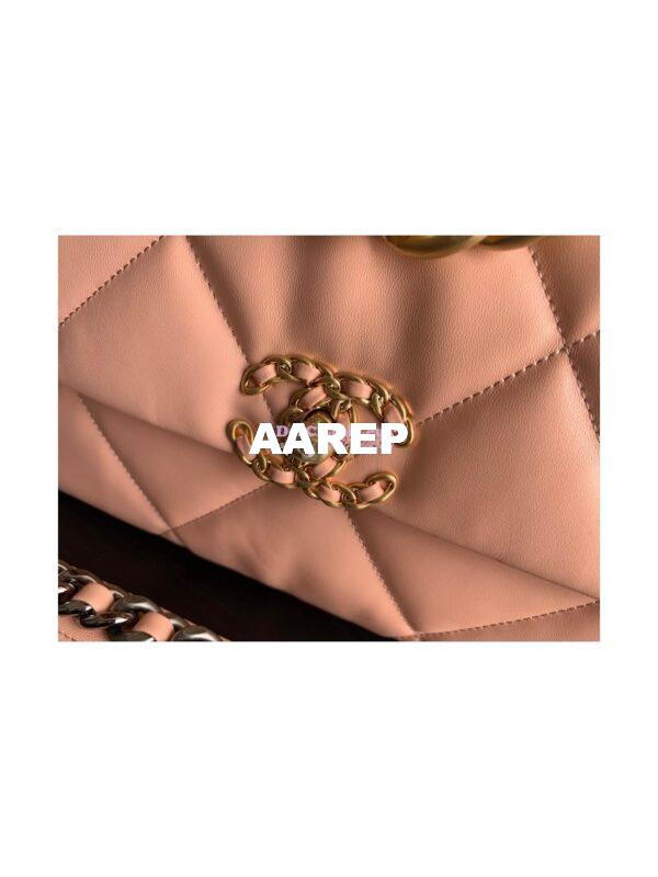 Replica Chanel 19 Large Flap Bag AS1161 Lambskin Light Orange 7