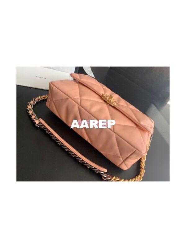 Replica Chanel 19 Large Flap Bag AS1161 Lambskin Light Orange 8