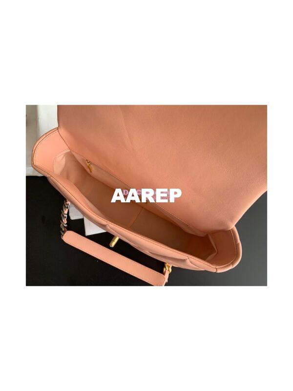 Replica Chanel 19 Large Flap Bag AS1161 Lambskin Light Orange 10