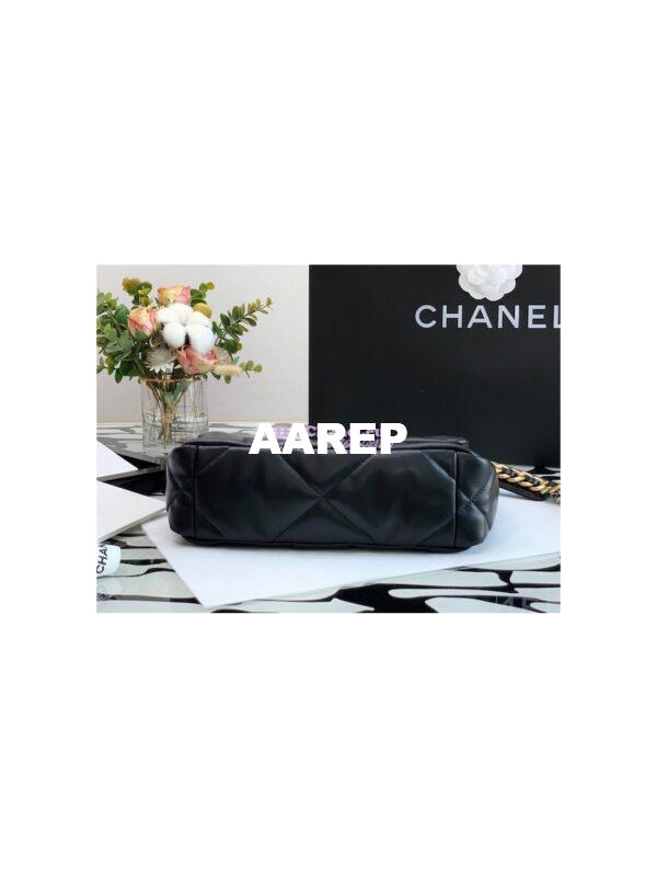 Replica Chanel 19 Small Flap Bag AS1160 Lambskin Black Silver 6