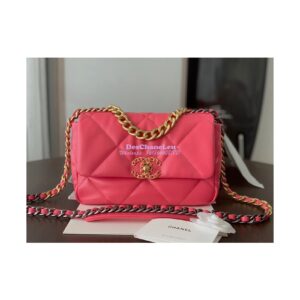 Replica Chanel 19 Small Flap Bag AS1160 Lambskin Rosy