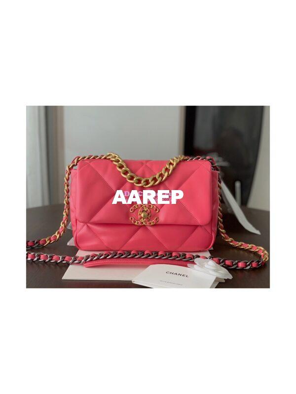 Replica Chanel 19 Small Flap Bag AS1160 Lambskin Rosy