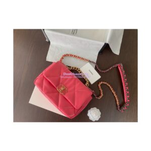 Replica Chanel 19 Small Flap Bag AS1160 Lambskin Rosy 2