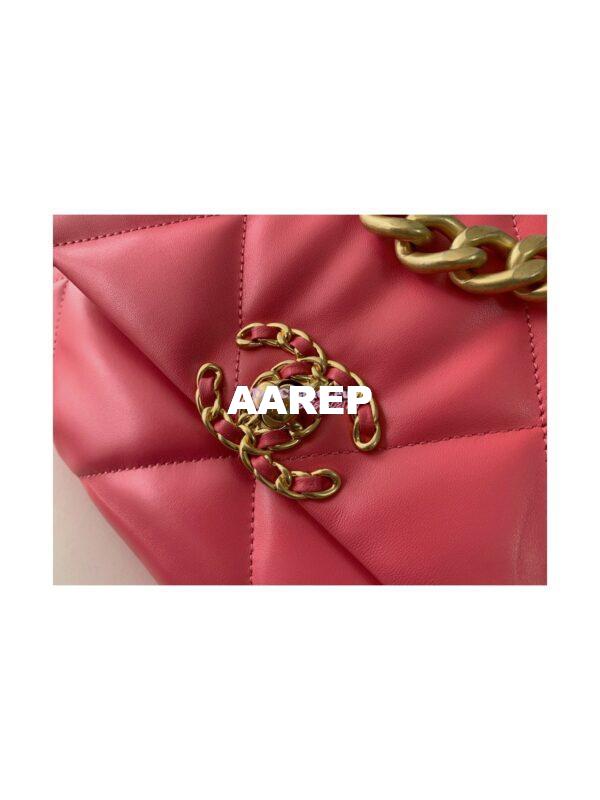 Replica Chanel 19 Small Flap Bag AS1160 Lambskin Rosy 5