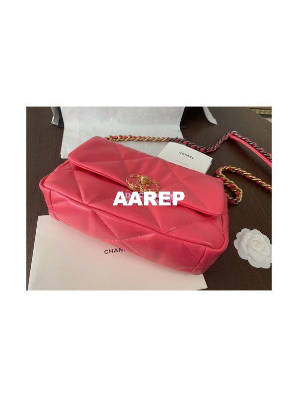 Replica Chanel 19 Small Flap Bag AS1160 Lambskin Rosy 6