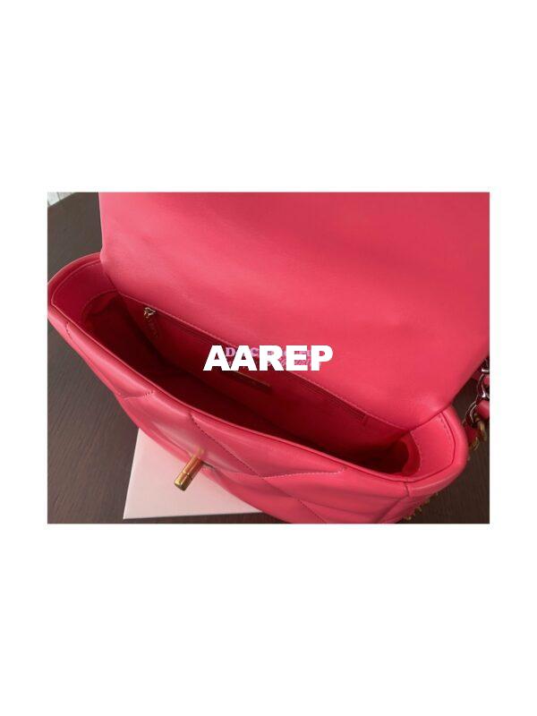 Replica Chanel 19 Small Flap Bag AS1160 Lambskin Rosy 8