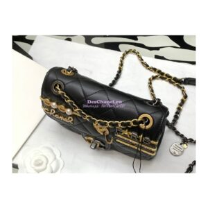 Replica Chanel 22K Symbolic Mini Flap Bag Lambskin AS2978 Black 2