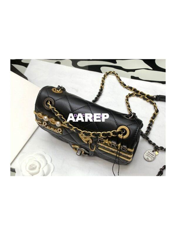 Replica Chanel 22K Symbolic Mini Flap Bag Lambskin AS2978 Black 4