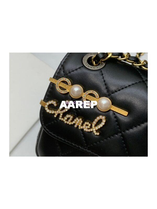 Replica Chanel 22K Symbolic Mini Flap Bag Lambskin AS2978 Black 5
