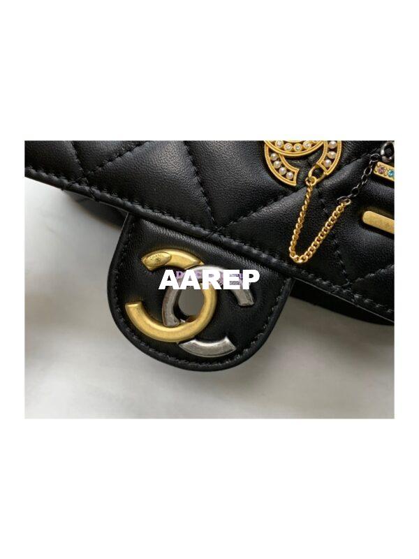 Replica Chanel 22K Symbolic Mini Flap Bag Lambskin AS2978 Black 7