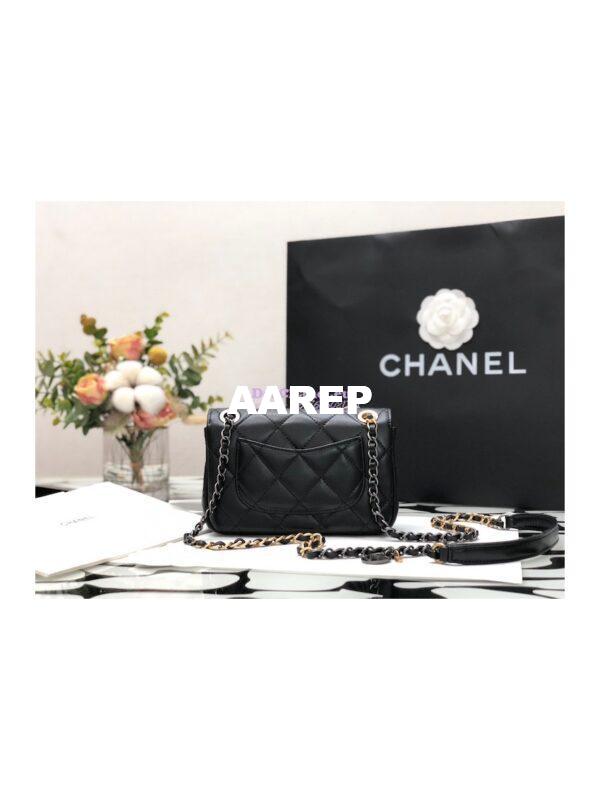 Replica Chanel 22K Symbolic Mini Flap Bag Lambskin AS2978 Black 10