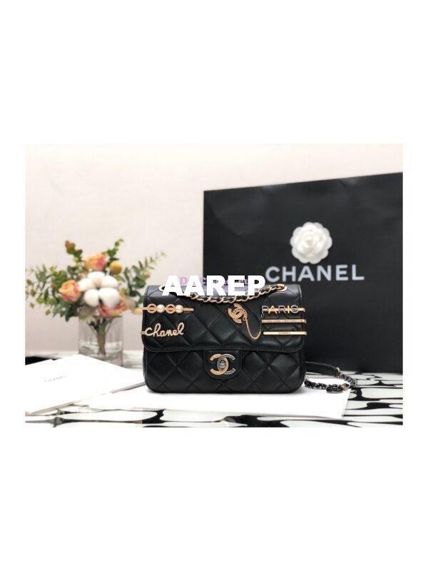 Replica Chanel 22K Symbolic Small Flap Bag Lambskin AS2979 Black