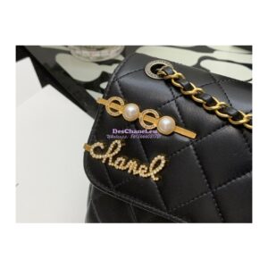 Replica Chanel 22K Symbolic Small Flap Bag Lambskin AS2979 Black 2