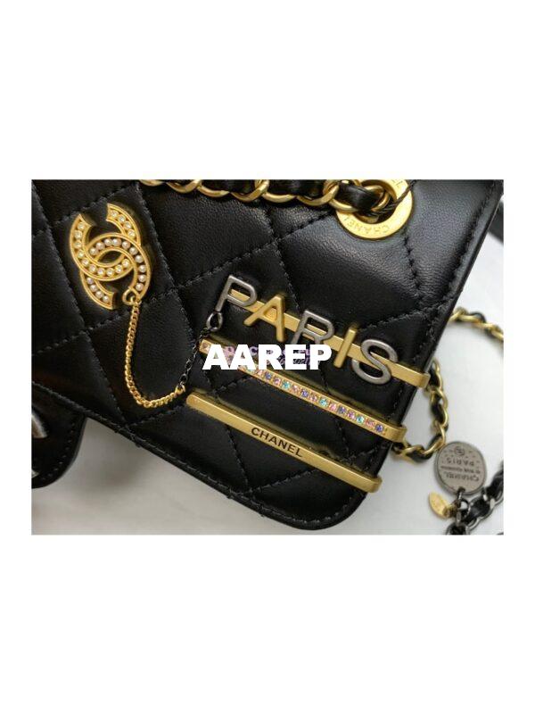 Replica Chanel 22K Symbolic Small Flap Bag Lambskin AS2979 Black 3