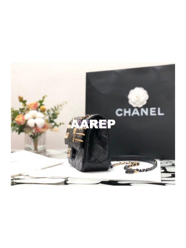 Replica Chanel 22K Symbolic Small Flap Bag Lambskin AS2979 Black 4